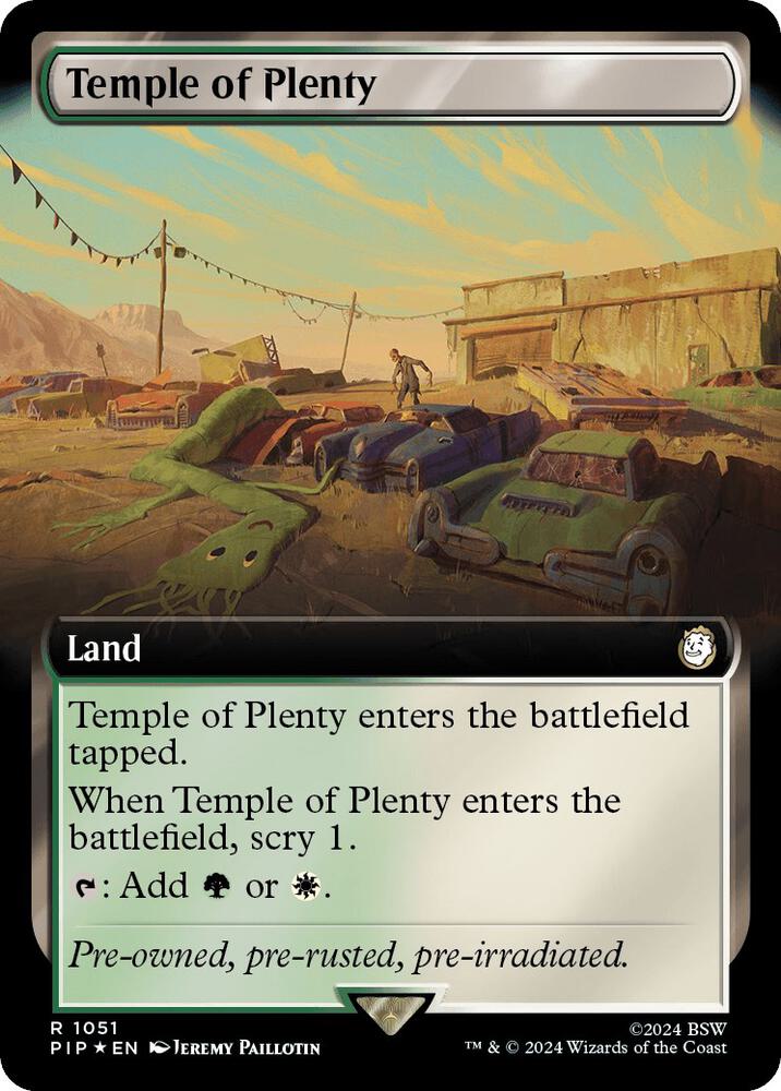 Temple of Plenty 1051/326 (Universes Beyond: Fallout)  - Extended Art Surge Foil