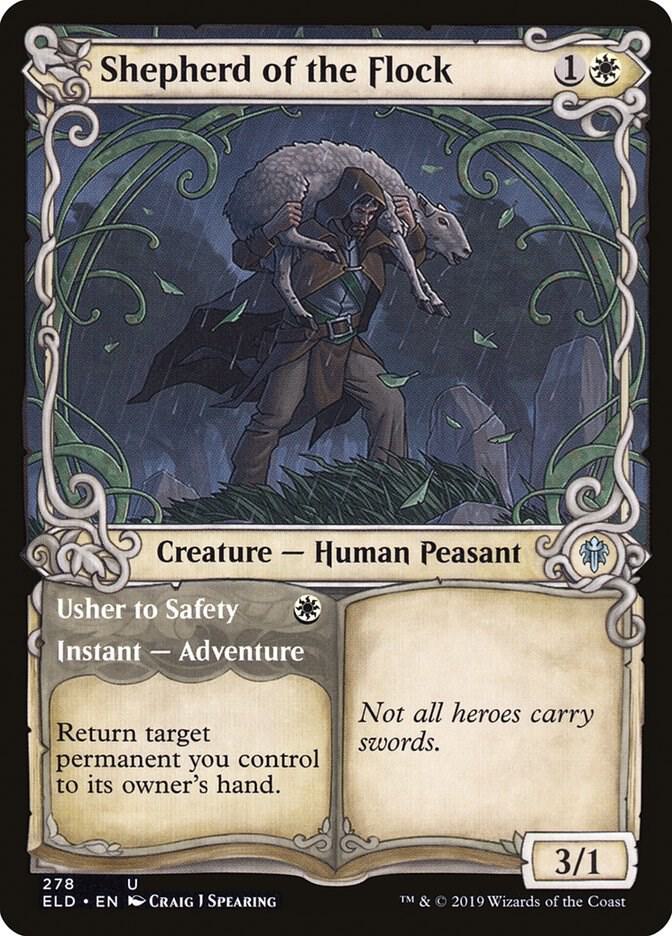 Shepherd of the Flock // Usher to Safety 278/269 (Throne of Eldraine)  - Showcase Foil