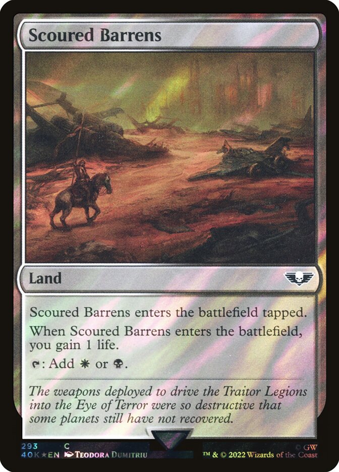 Scoured Barrens  293★/617 (Universes Beyond: Warhammer 40,000)  - Surge Foil