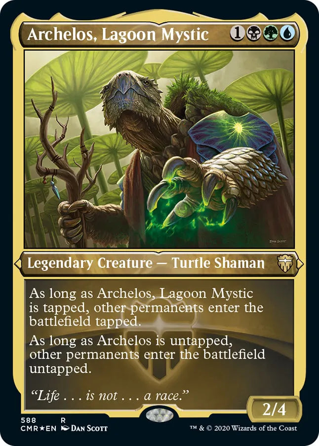 Archelos, Lagoon Mystic 588 (Commander Legends)  - Etched Foil