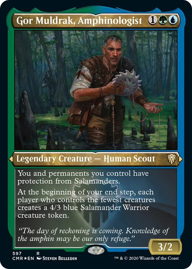 Gor Muldrak, Amphinologist 597 (Commander Legends)  - Etched Foil