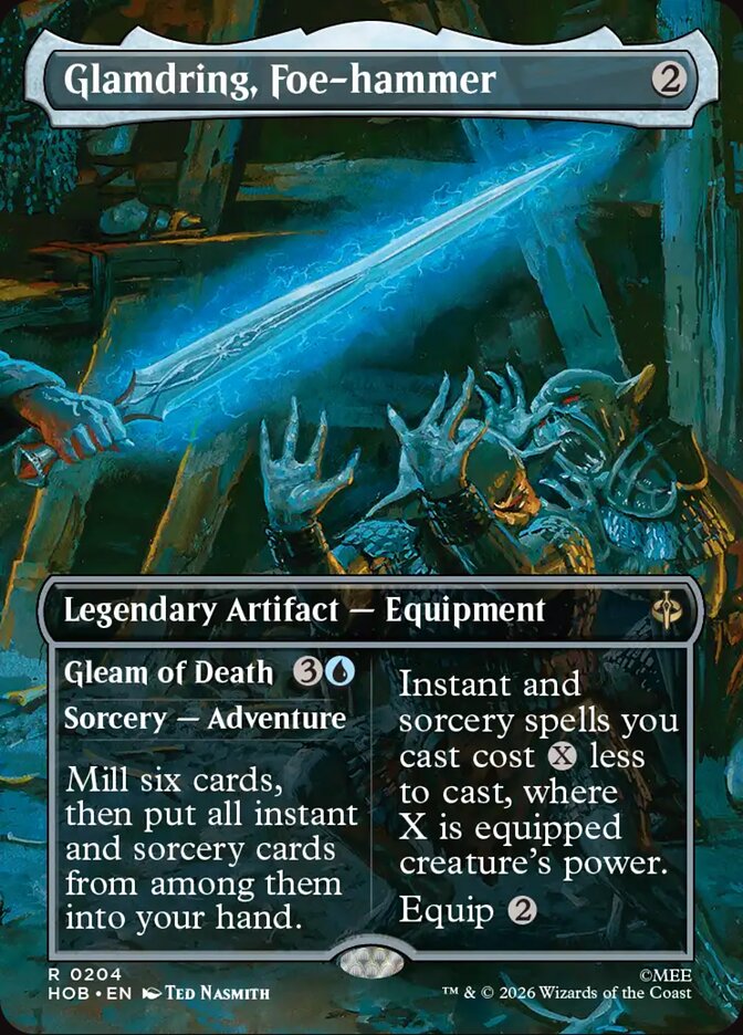 Glamdring, Foe-hammer // Gleam of Death 204 (The Hobbit)  - Borderless Foil