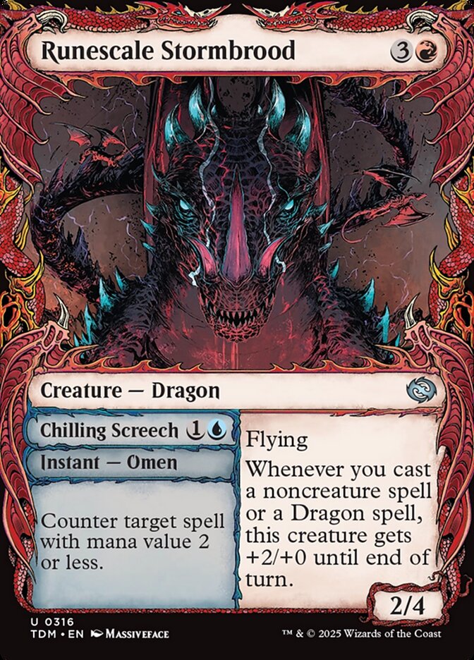 Runescale Stormbrood // Chilling Screech 316 (Tarkir: Dragonstorm)  - Foil