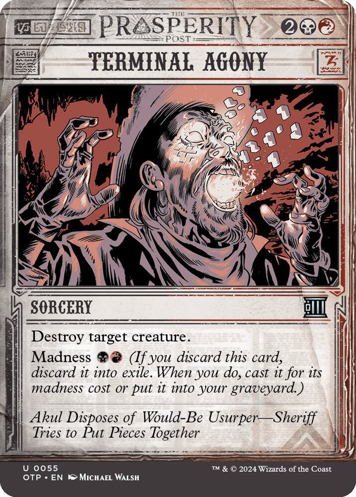 Terminal Agony 55/65 (Outlaws of Thunder Junction: Breaking News)  - Showcase Foil