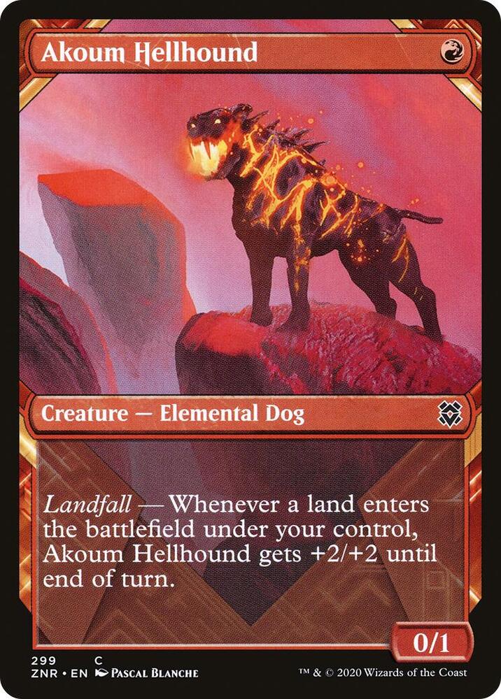 Akoum Hellhound 299/280 (Zendikar Rising)  - Showcase