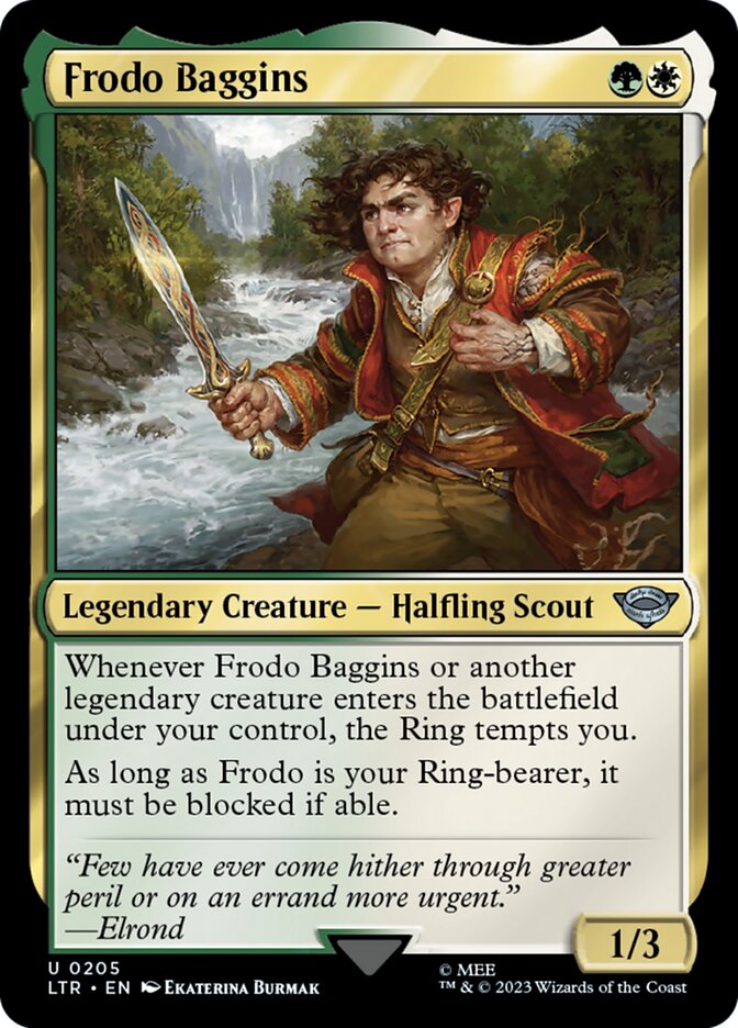 Frodo Baggins 205/281 (Universes Beyond: The Lord of the Rings: Tales of Middle-earth)  - Foil