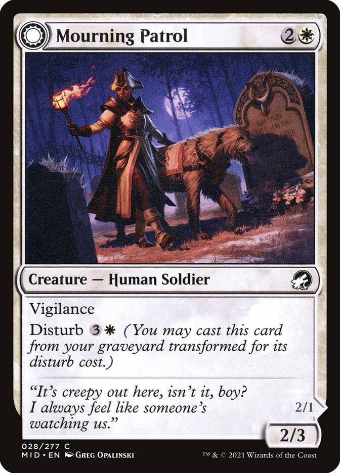 Mourning Patrol // Morning Apparition 28 (Innistrad: Midnight Hunt)  - Foil