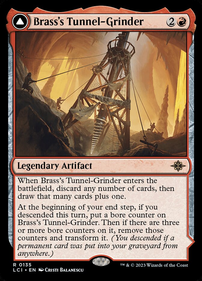 Brass's Tunnel-Grinder // Tecutlan, the Searing Rift 135/291 (The Lost Caverns of Ixalan)  - Foil