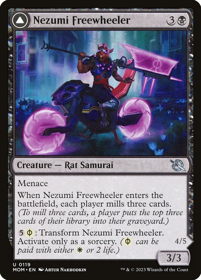 Nezumi Freewheeler // Hideous Fleshwheeler 119/291 (March of the Machine)  - Foil