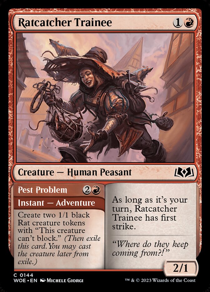 Ratcatcher Trainee // Pest Problem 144 (Wilds of Eldraine)  - Foil