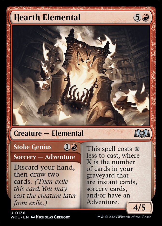 Hearth Elemental // Stoke Genius 136 (Wilds of Eldraine) 