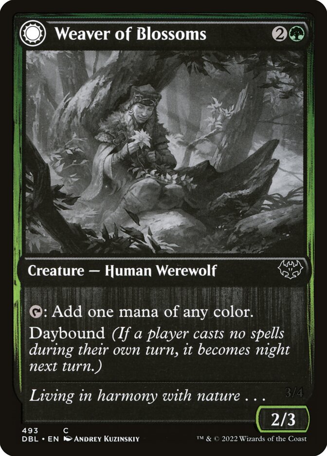 Weaver of Blossoms // Blossom-Clad Werewolf 493/534 (Innistrad: Double Feature)  - Foil