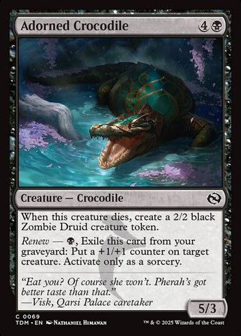 Adorned Crocodile 69/291 (Tarkir: Dragonstorm)  - Foil