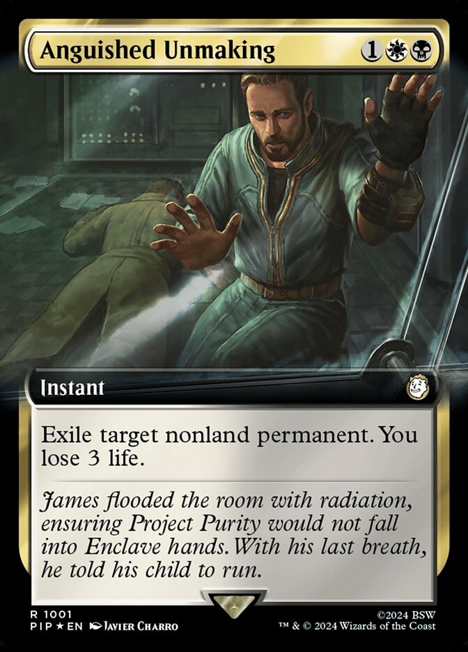 Anguished Unmaking 1001/326 (Universes Beyond: Fallout)  - Extended Art Surge Foil