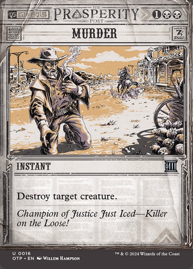 Murder 16/65 (Outlaws of Thunder Junction: Breaking News)  - Showcase Foil