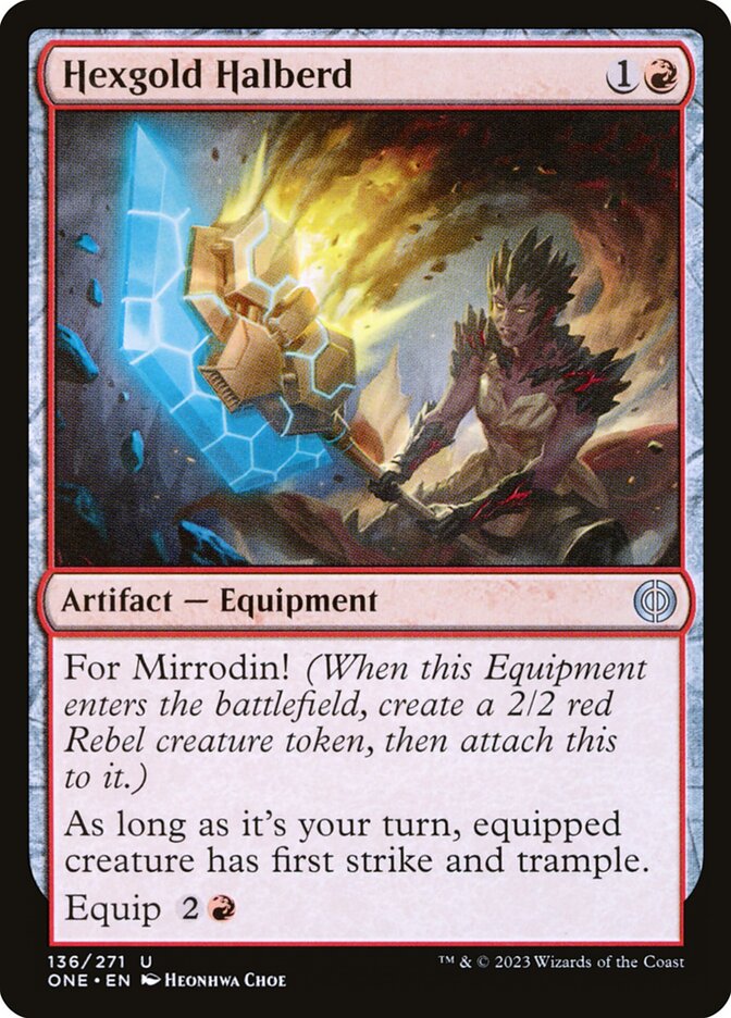 Hexgold Halberd 136/271 (Phyrexia: All Will Be One)  - Foil