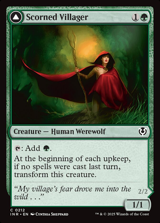 Scorned Villager // Moonscarred Werewolf 212/287 (Innistrad Remastered)  - Foil