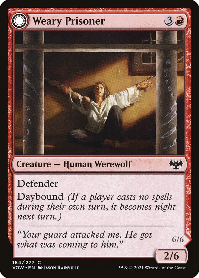 Weary Prisoner // Wrathful Jailbreaker 184/277 (Innistrad: Crimson Vow) 