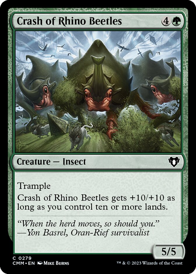 Crash of Rhino Beetles 279/451 (Commander Masters)  - Foil