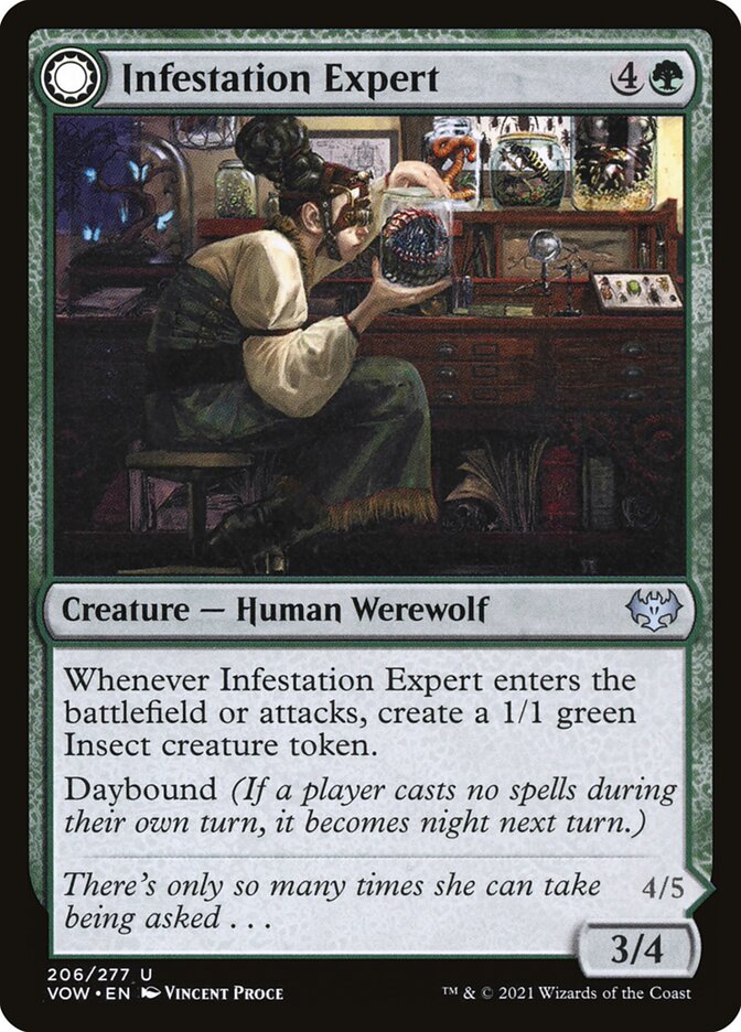 Infestation Expert // Infested Werewolf 206/277 (Innistrad: Crimson Vow)  - Foil