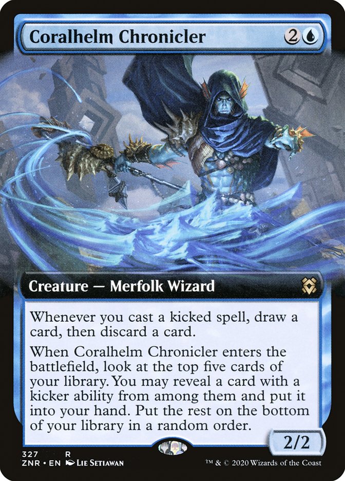 Coralhelm Chronicler 327/280 (Zendikar Rising)  - Extended Art