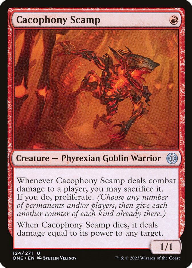 Cacophony Scamp 124/271 (Phyrexia: All Will Be One)  - Foil