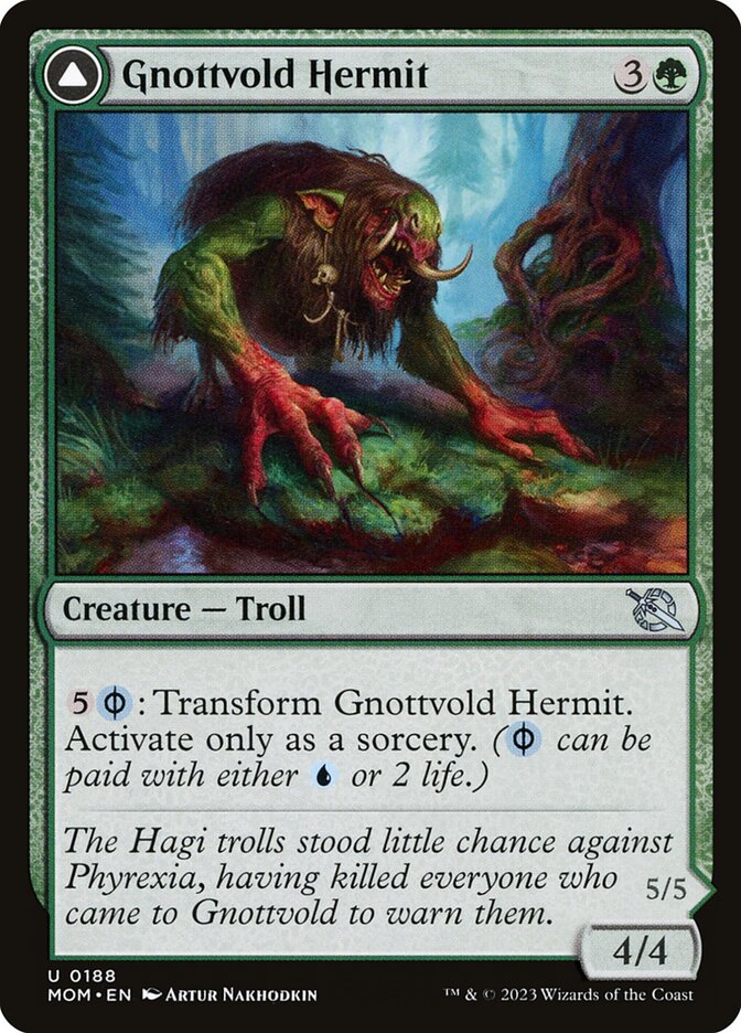 Gnottvold Hermit // Chrome Host Hulk 188/291 (March of the Machine) 