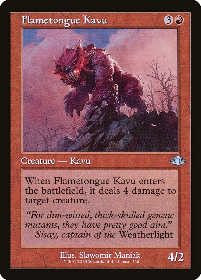 Flametongue Kavu 320/261 (Dominaria Remastered)  - Retro