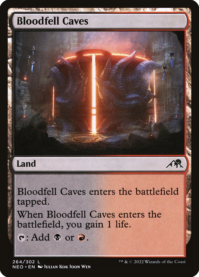 Bloodfell Caves 264/302 (Kamigawa: Neon Dynasty) 
