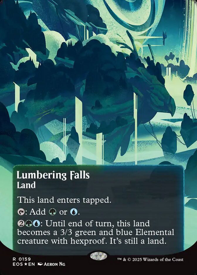 Lumbering Falls 159/45 (Edge of Eternities: Stellar Sights)  - Borderless Galaxy Foil
