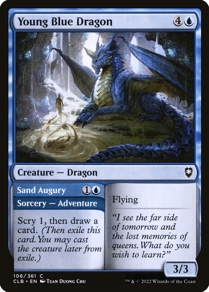 Young Blue Dragon // Sand Augury 106 (Commander Legends: Battle for Baldur's Gate) 