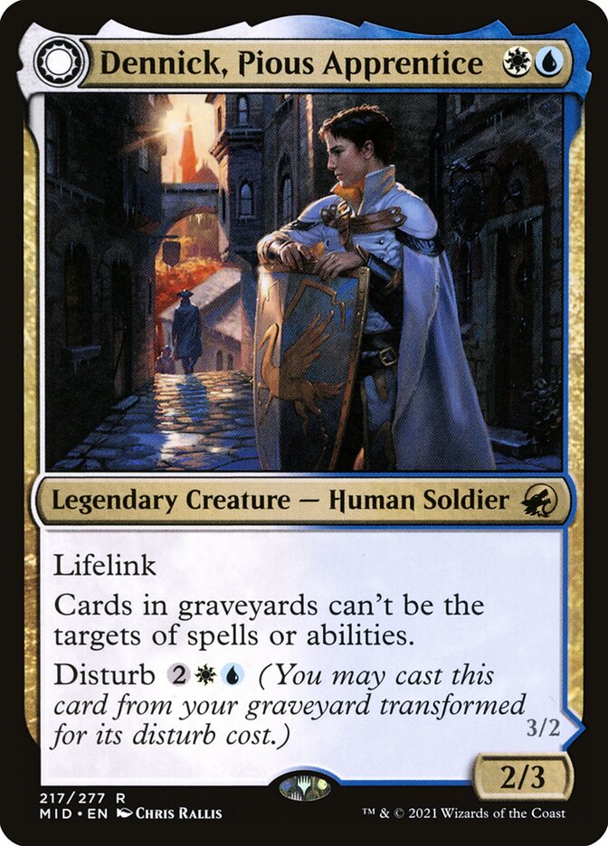 Dennick, Pious Apprentice // Dennick, Pious Apparition 217/277 (Innistrad: Midnight Hunt) 