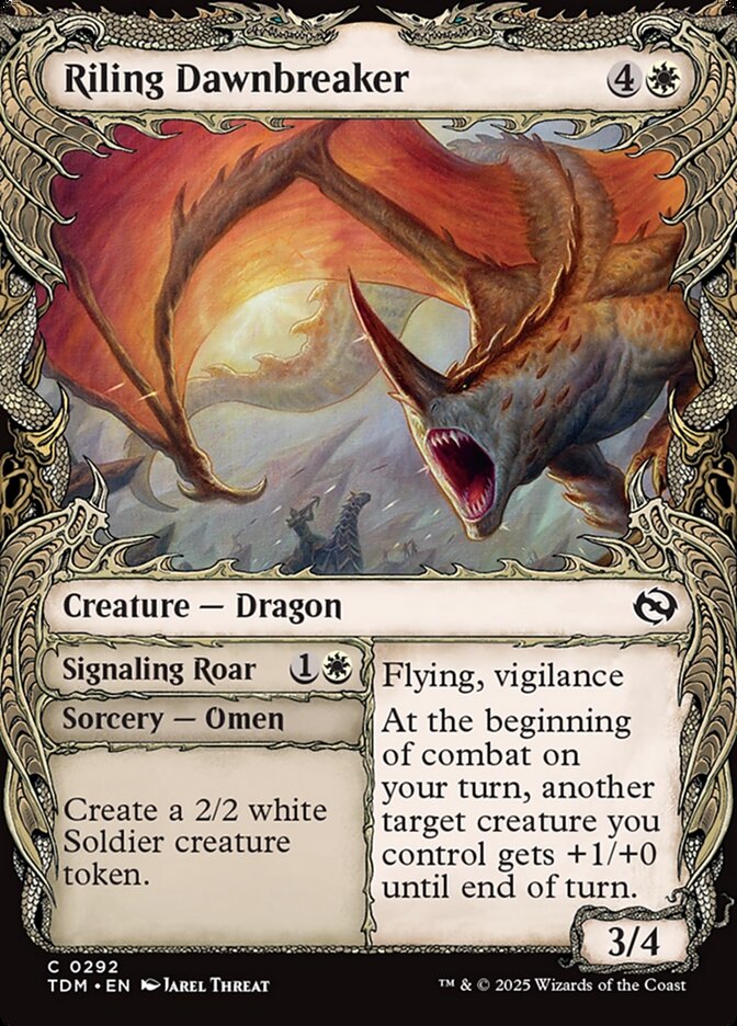 Riling Dawnbreaker // Signaling Roar 292/291 (Tarkir: Dragonstorm)  - Showcase
