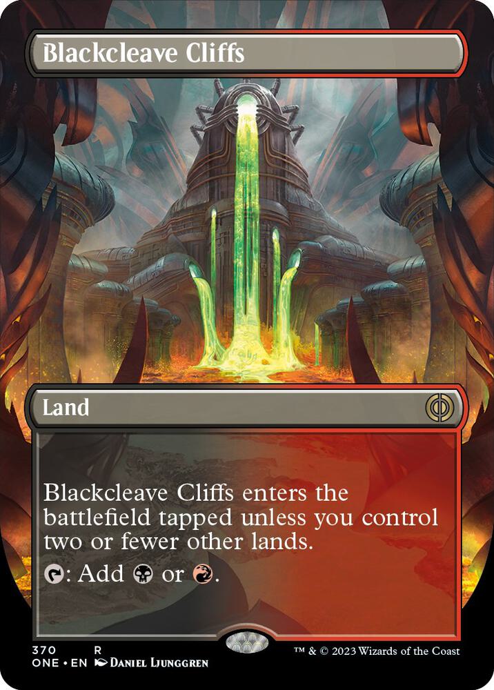 Blackcleave Cliffs 370 (Phyrexia: All Will Be One)  - Borderless Foil