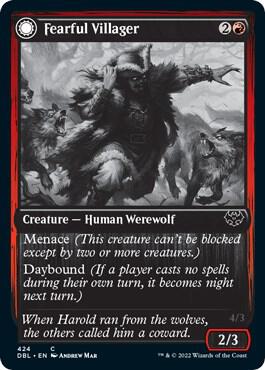 Fearful Villager 424/534 (Innistrad: Double Feature) 