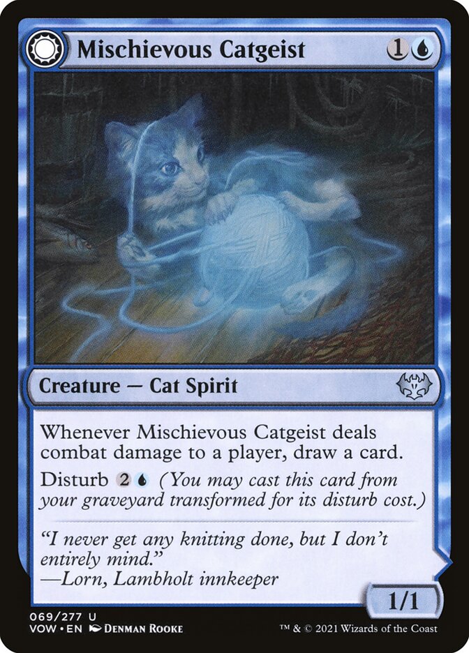 Mischievous Catgeist // Catlike Curiosity 69/277 (Innistrad: Crimson Vow) 