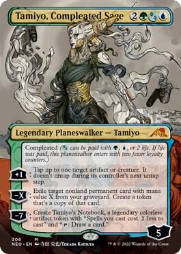 Tamiyo, Compleated Sage 306/302 (Kamigawa: Neon Dynasty)  - Borderless Foil