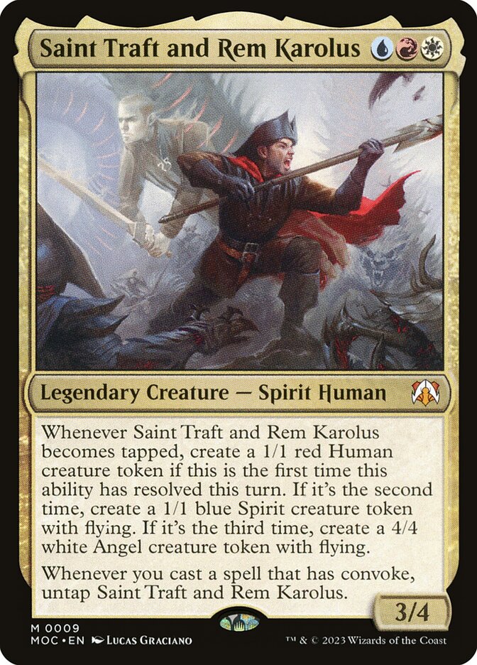 Saint Traft and Rem Karolus 9/444 (Commander: March of the Machine)  - Foil