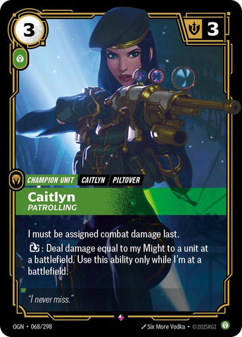 Caitlyn - Patrolling 068/298 (Origins)  - Foil