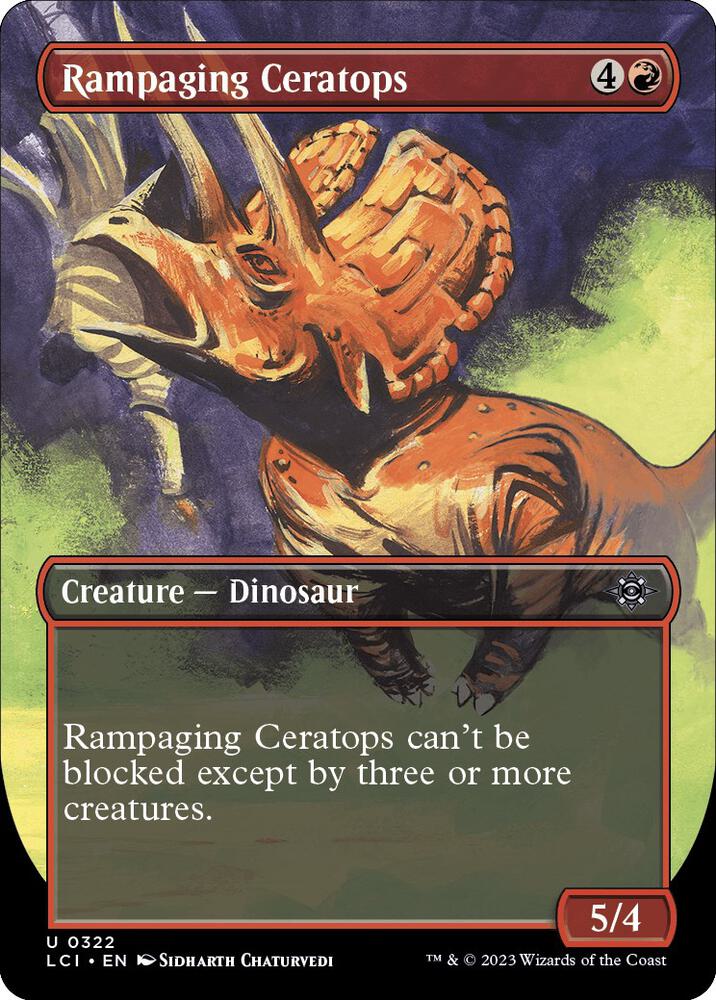 Rampaging Ceratops 322/291 (The Lost Caverns of Ixalan)  - Borderless Foil