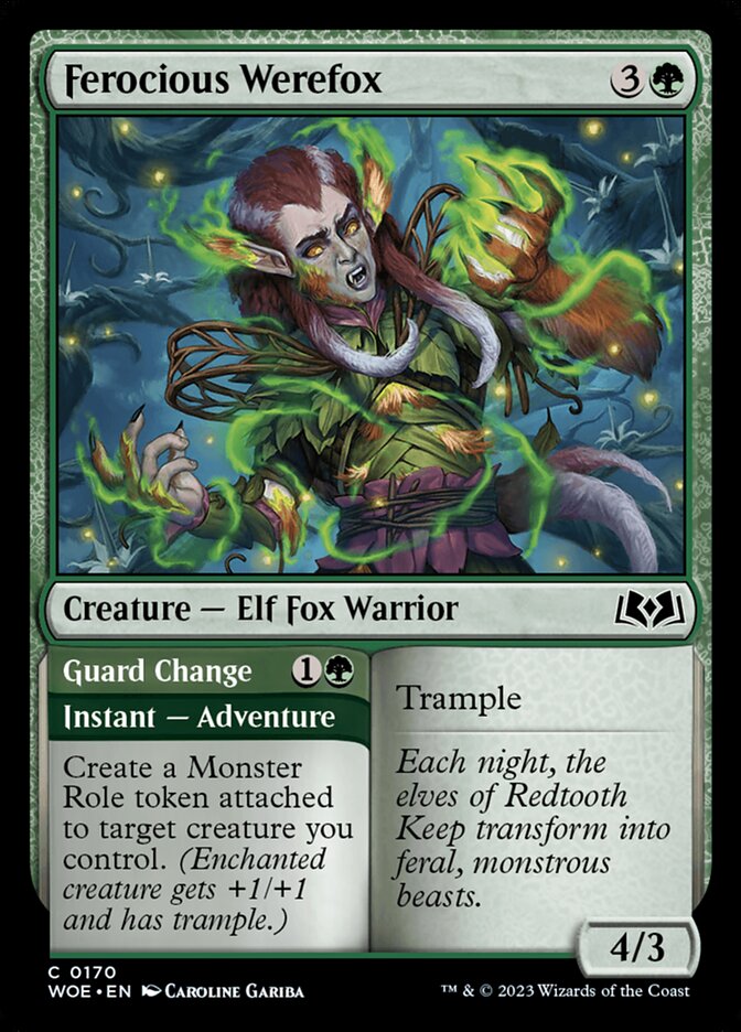 Ferocious Werefox // Guard Change 170 (Wilds of Eldraine) 