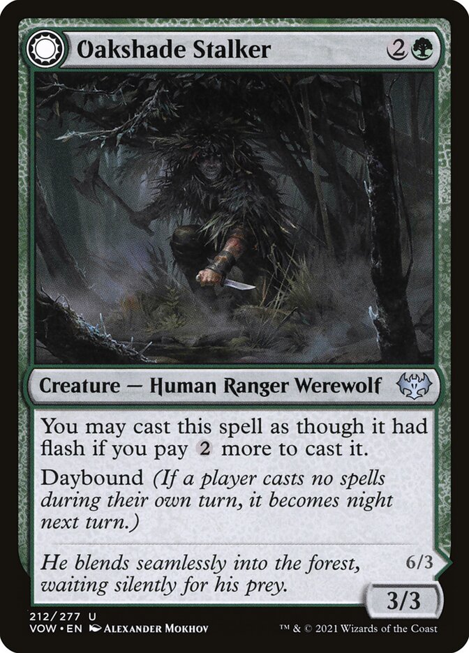 Oakshade Stalker // Moonlit Ambusher 212/277 (Innistrad: Crimson Vow) 