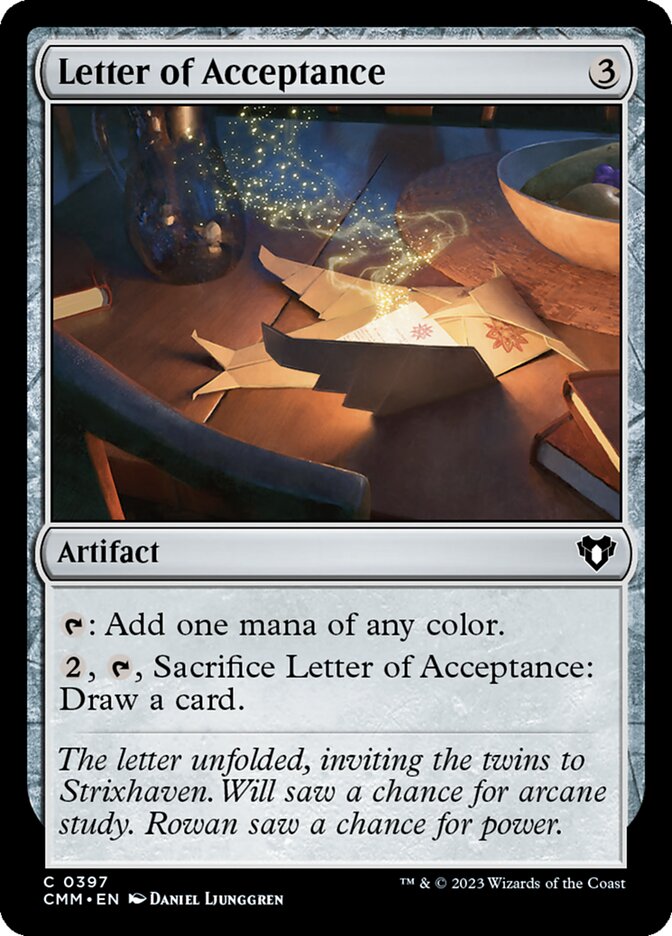 Letter of Acceptance 397/451 (Commander Masters) 