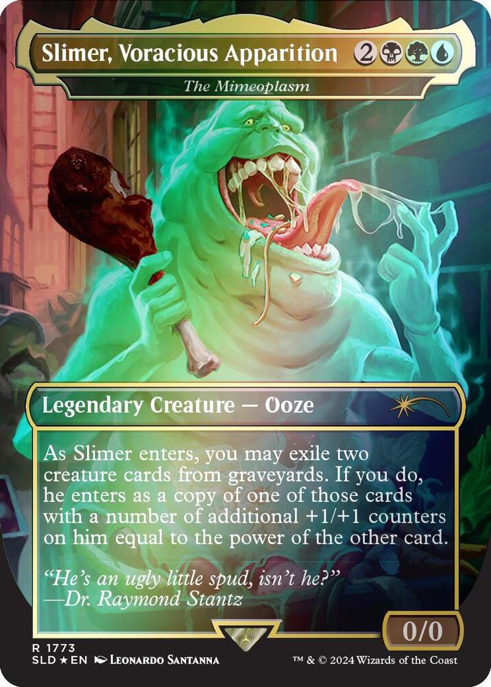 Slimer, Voracious Apparition // The Mimeoplasm 1773 (Secret Lair Drop Series)  - Borderless Rainbow Foil