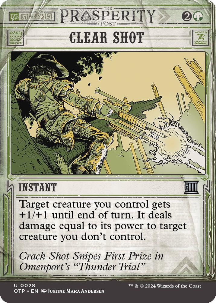 Clear Shot 28/65 (Outlaws of Thunder Junction: Breaking News)  - Showcase Foil