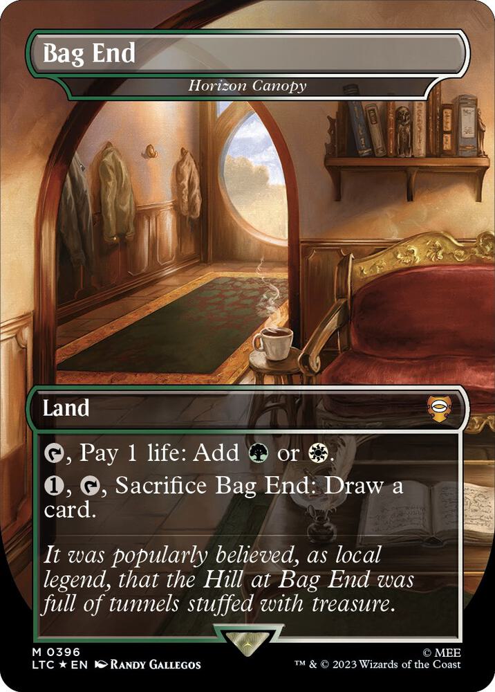 Bag End Horizon Canopy Borderless Surge Foil 396 (Commander: The Lord of the Rings: Tales of Middle-earth)  - Borderless Surge Foil