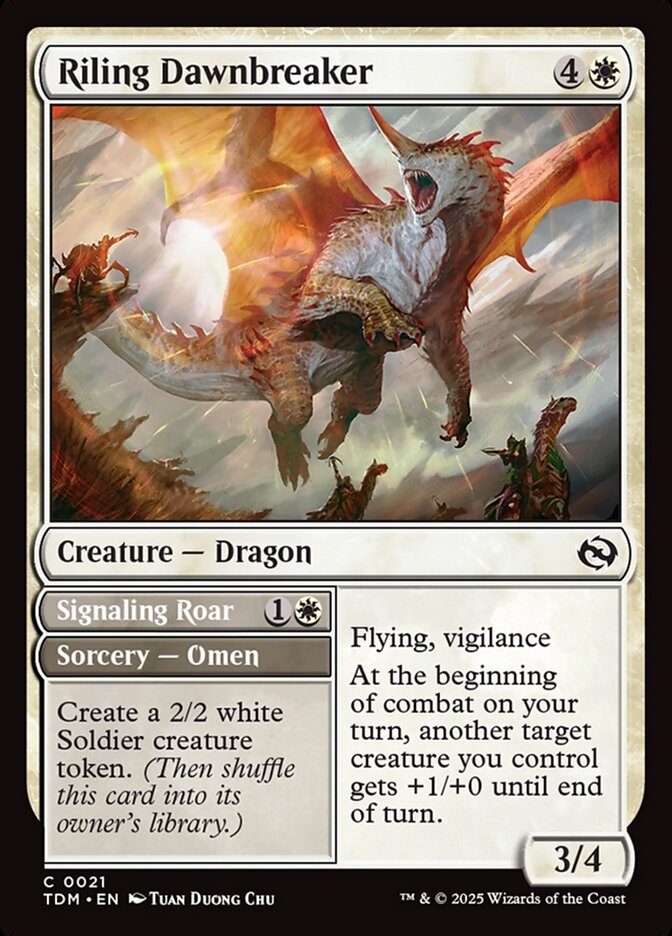 Riling Dawnbreaker // Signaling Roar 21/291 (Tarkir: Dragonstorm)  - Foil