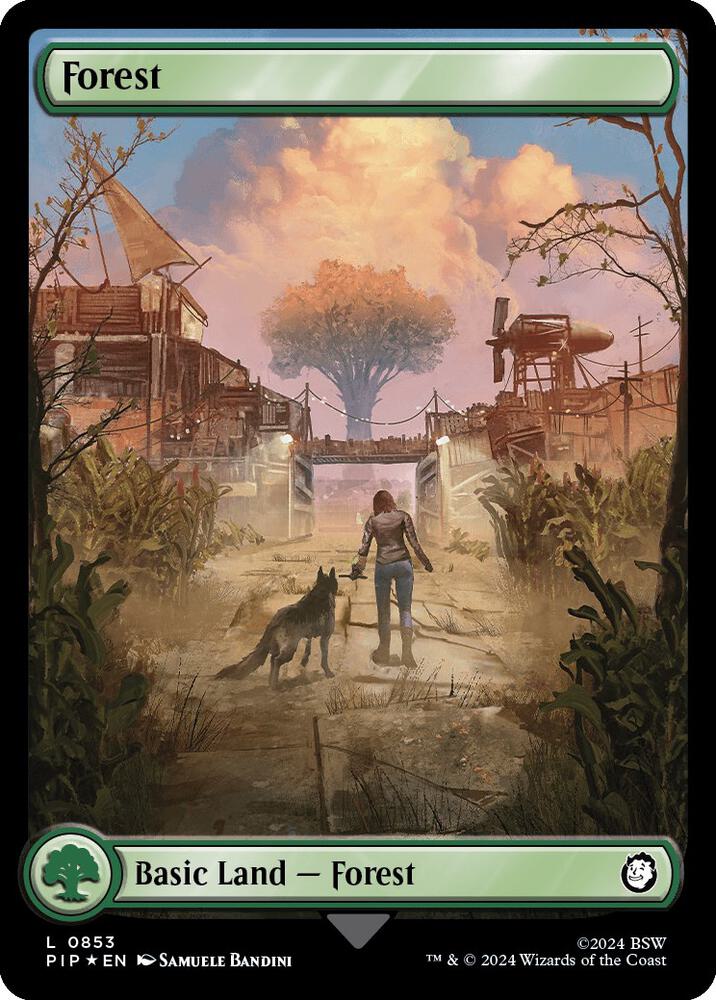 Forest 853 (Universes Beyond: Fallout)  - Full Art Surge Foil