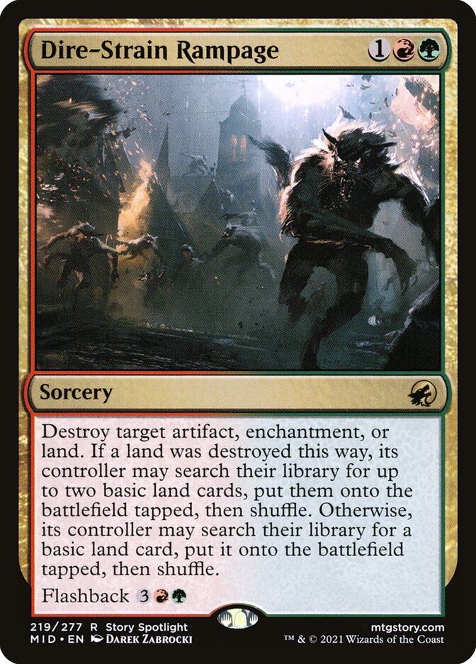 Dire-Strain Rampage 219/277 (Innistrad: Midnight Hunt) 