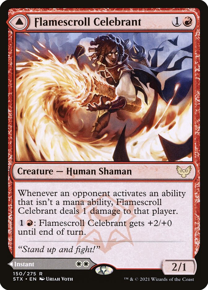 Flamescroll Celebrant // Revel in Silence 150 (Strixhaven: School of Mages) 